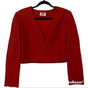 MATHILDE Silk Linen Red Jacket EU 42